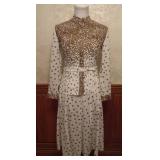Hal Ferman 1970s Poly Knit Fortuny Pleat Dress Set