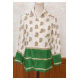 70s Vera Blouse with Paisley & Peacock Motifs