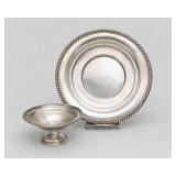 Sterling Silver Underplate & Pedestal Dish, 248g
