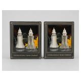Int. Silver Co. Glass Salt & Pepper Shakers