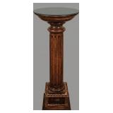 Neoclassical Solid Walnut Fluted Column Pedestal