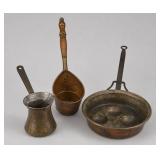 Three Brass and Copper Cooking Vessels