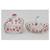1960s Westmoreland Candy Dish & Basket Ruby Flash
