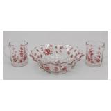 1960s Westmoreland Glass Ruby Grape 3 pcs