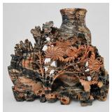 Large Chinese Carved Soapstone Landscape Vase