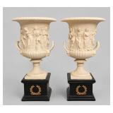 Pair Design Toscano Neo-Classical Figural Urns