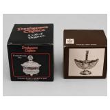 Lead Crystal Covered Box and Silver Plate Basket