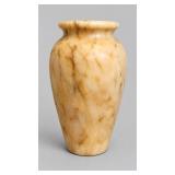 Vintage Hand-Carved 9" Veined White Marble Urn