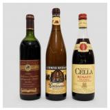 Bottles German and Italian Wine Assortment (3)