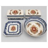 Oriental Accent Portuguese Armorial Porcelain Set