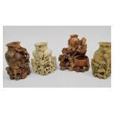 Chinese Soapstone Carved Vases (4)