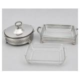 Fire-King Glassware With Aluminum Servers Lot