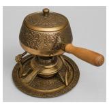 Art Nouveau Brass Tabletop Réchaud Set, c. 1900