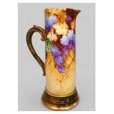 Vintage Hand-Painted Porcelain 11" Grape Tankard