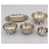 Five-Piece Pewter Bowl and Dish Set