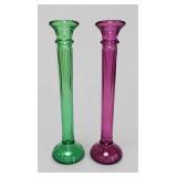 Vintage Spanish Glass 11" Candlesticks (2)