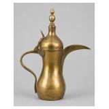 Najdi-Style Brass Dallah with Maker