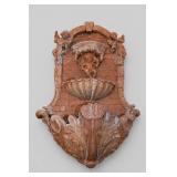 Wall-Mounted Terracotta Fountain With Cherubs