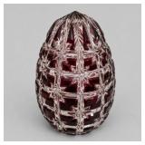 Ajka Design Guild Ruby Cut-to-Clear Crystal Egg