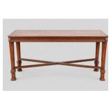 Wood Console Table With Brass Medallions