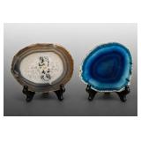Polished Natural Agate Geode Slices Pair 2