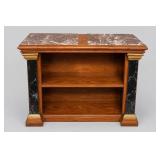 Custom Neoclassical Empire Marble-Top Bookcase