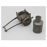 Metal Handcart Model and Hong Kong Tea Caddy