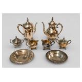 F B Rogers Silver Plate Tea Set with Bowls