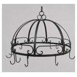 Wrought Iron Hanging Pot Rack with Hooks
