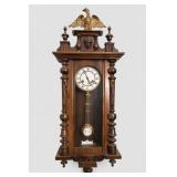 Wall Regulator Clock with Eagle Finial and Pendul