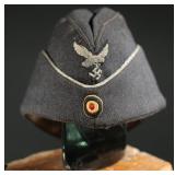 German Luftwaffe Officer's Side Cap Wool WWII Era