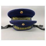 East German Volksmarine Sailor Caps, Pair, Marked