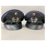 Pair German Police Visor Caps Bamberg 1968 Size