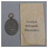 German Westwall Medal with Carl Poellath Envelope