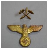 German Third Reich Eagle and Mining Insignia Set