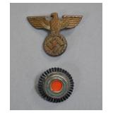 German WWII Cap Eagle and Cockade Insignia Set