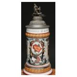 German Regimental Porcelain Beer Stein 15th Art.