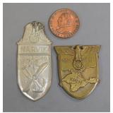 German Campaign Shields and Donation Token (3)