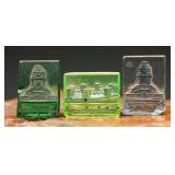 WHW Uranium and Pressed Glass Badges (3)