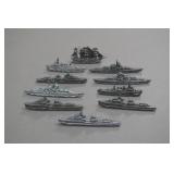 Cast Metal Naval Ship Miniatures (9)