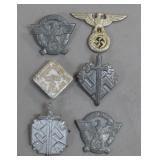 Third Reich Badges and Tinnies Group of 6