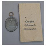 German WWII Westwall Medal with Issue Packet