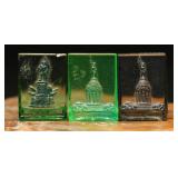 WHW Uranium and Pressed Glass Badges (3)