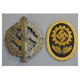 WWII German SA Sports Badge and DAF Insignia