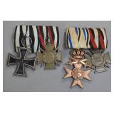 German WWI Medal Bar Grouping With Iron Cross