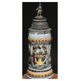 German Regimental Porcelain Beer Stein 1904