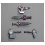 German WHW Miniature Weapon Pins, 5 pcs