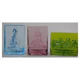 German Intaglio Glass Souvenir Plaquettes (3)