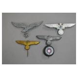 WWII German Eagle and Swastika Cap Insignia Set