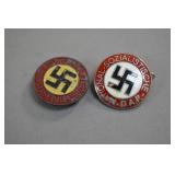 Third Reich NSDAP enamel membership badges (2)